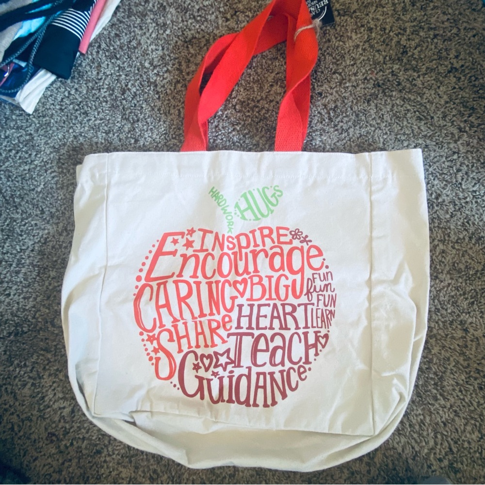 Large Tote Bag for Teachers 🍎❤️